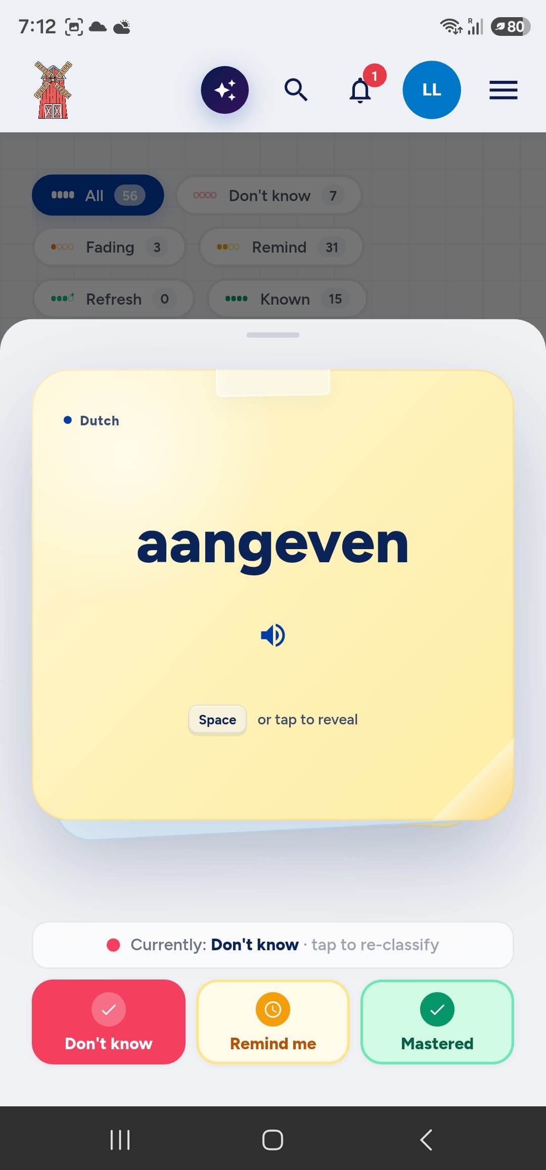 MyDutchJournal Dutch flashcards on Android